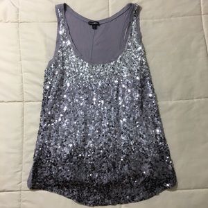Express Grey Sequin Tank